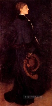 ジェームズ・アボット・マクニール・ウィスラー Painting - 茶色と黒のアレンジメント ミス・ローザ・コーダーの肖像画 ジェームズ・アボット・マクニール・ウィスラー